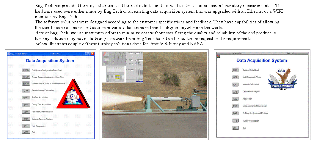 Rocket test stand and data acquisition